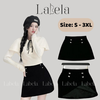 Chân váy nhung cạp cao đính nơ labela, váy nhung chữ a có lớp quần 2 lớp,chân váy dáng chữ a bigsize 231