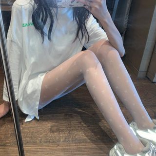 Quần tất da, quần tất lưới, quần tất tàng hình siêu mỏng siêu dai hai màu đen trắng, họa tiết nơ phong cách sexy gợi cảm