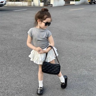 [10-31kg] Set Áo XÁM kèm Chân váy dập ly