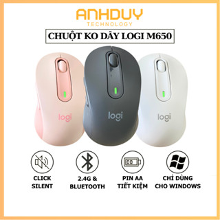 Chuột không dây bluetooth Logitech M650 OEM click silent nhạy và chính xác phù hợp pc laptop chuyên chuột văn phòng