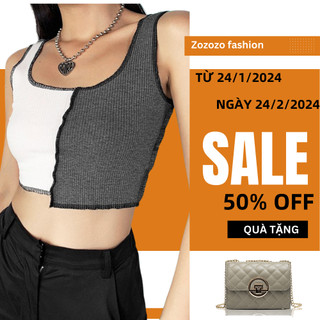 Áo ba lỗ nữ croptop khoét ngực ZOZORO ôm form chất đẹp cá tính thoải mái thoáng mát
