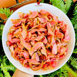 [MỨT TẾT] Mứt vỏ bưởi sấy dẻo chua ngọt - lấy màu từ chanh dây và hoa atiso đỏ