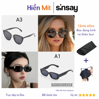 SINSAY Đức - Kính mát chống tia UV râm chuẩn auth authentic chính hãng mắt mèo kim loại nam nữ SALE có sẵn