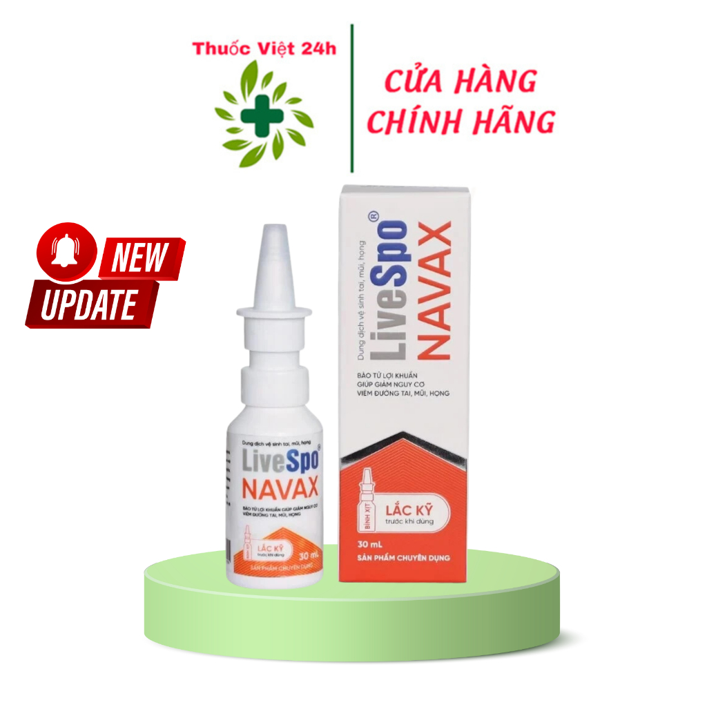 Livespo Navax Dung Dịch Vệ Sinh Tai, Mũi, Họng Bổ Sung Bào Tử Lợi Khuẩn - Chai 30 mL -ThuocViet24h