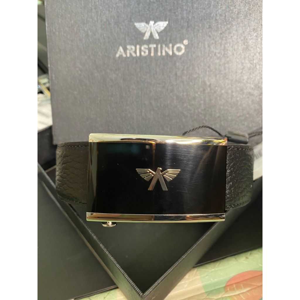 Dây thắt lưng nam ARISTINO thiết kế bản mặt logo nổi bật ,sử dụng da bò cao cấp