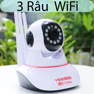 Camera yoosee ip wifi 3 râu 11 led full hd 5.0mpx, xoay 360 độ, ban đêm có màu