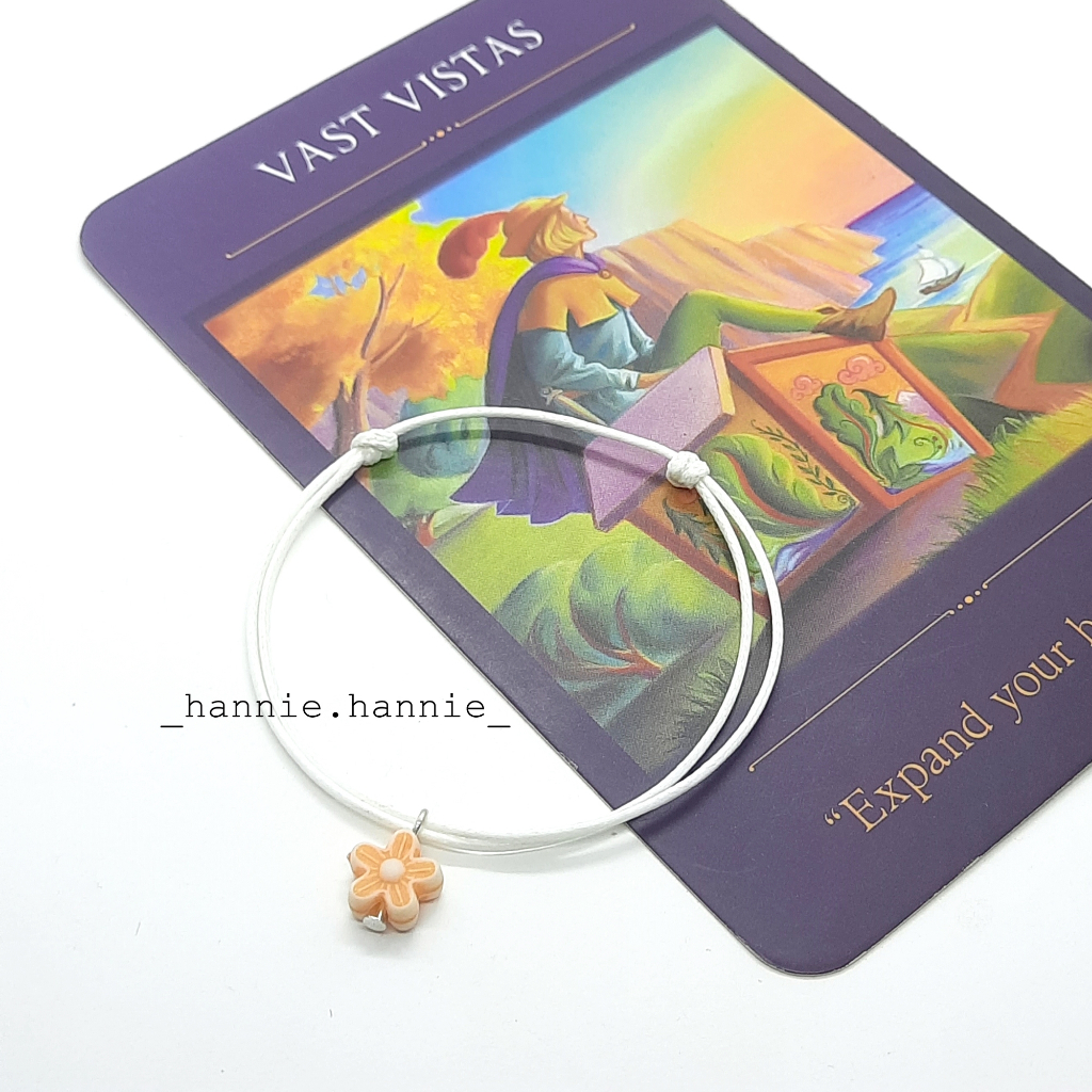 ✿ Vòng tay dây sáp hoa khóa trượt đeo tay nữ đơn giản