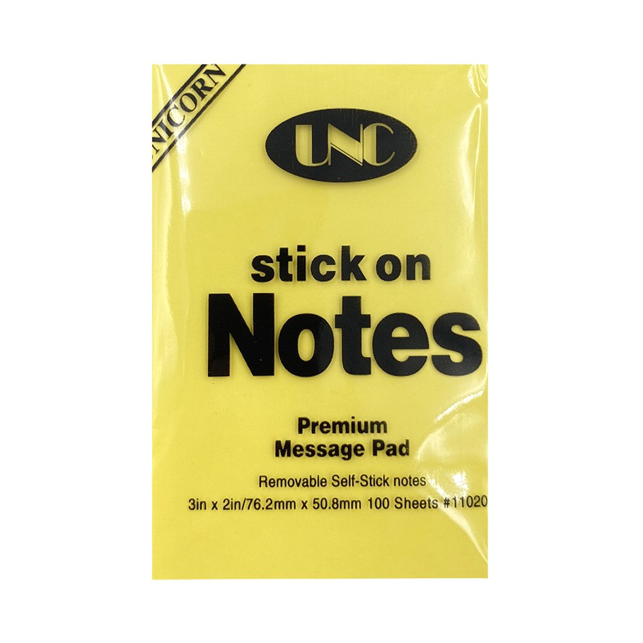 Giấy Note/Ghi Chú Vàng UNC - 100 Tờ (3x2in)