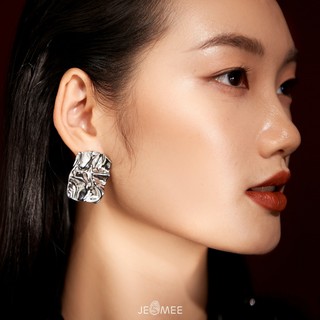 Bông tai nữ bản to hình chữ nhật Messy Jesmee thiết kế độc lạ cá tính  - E6580