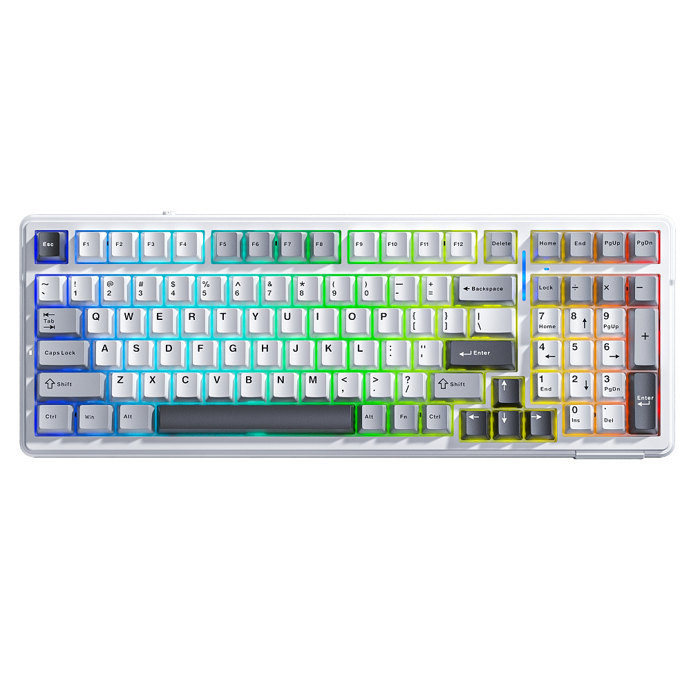 BÀN PHÍM CƠ GAMING AULA F99 (Phiên bản xám-trắng-xám đậm/grey wood switch)