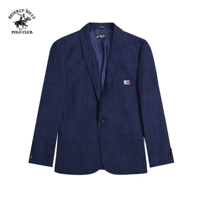 Beverly Hills Polo Club-Áo Blazer 2 Lớp Nam Slim Fit Navy Trơn-BZMSLS23V006