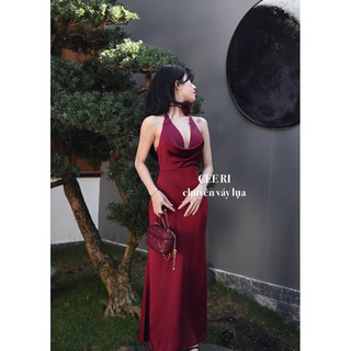 Đầm lụa cổ đỗ đuôi cá ( Ảnh chính chủ - CEE RI )