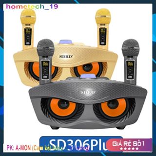 Loa karaoke Bluetooth SDRD 306Plus kèm 2 mic hát, Loa bluetooth không dây