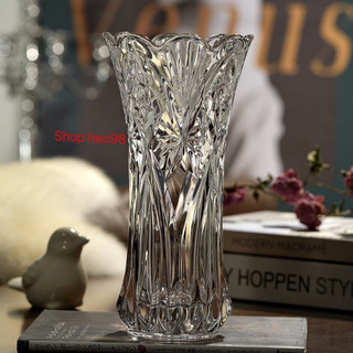 Bình bông - lọ hoa thuỷ tinh cao 25cm , 30cm trắng trong
