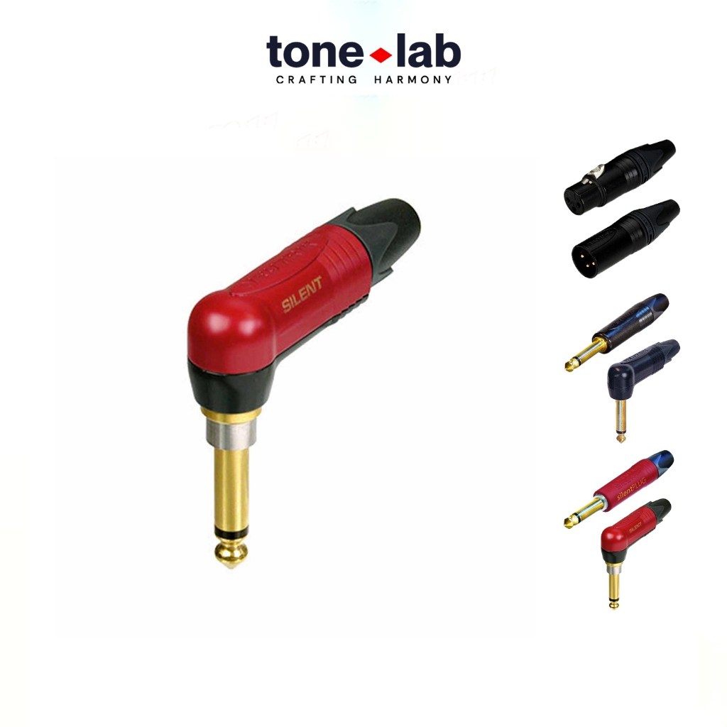 [Tone Lab] [Made In Liechtenstein] Đầu jack mono 6 ly 1/4" mạ vàng Neutrik 1/4'' Plugs NP2X-B, NP2RX-B, silentPlug