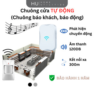 Chuông Cửa Cảm Biến Chuyển Động Hồng Ngoại Home Utilities Chuông Báo Khách Báo Động Chống Trộm 60 Kiểu Nhạc