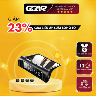 Cảm biến áp suất lốp ô tô TPMS màn hình LCD sạc năng lượng mặt trời van lắp ngoài cao cấp bảo hành 12 tháng GCAR