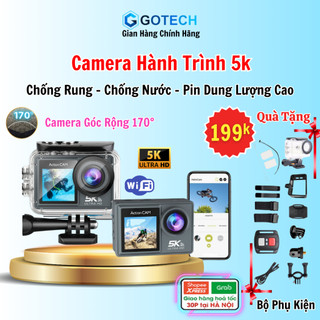 Camera Hành Trình Xe Máy, Camera 5K Sports Ultra HD Siêu Nét Chống Rung, Chống Nước Gắn Xe Máy, Ô Tô, Mũ Bảo Hiểm