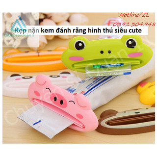 Dụng cụ kẹp kem đánh răng hình thú, nặn kem, mỹ phẩm hoạ tiết ngẫu nhiên