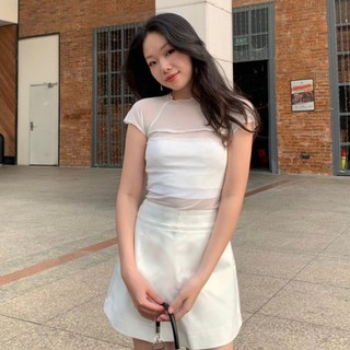 Chicbae21 - áo crop lưới kèm lót thun