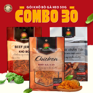 [30 Gói] Combo 10 Khô Bò + 10 Khô Gà + 10 Khô Heo 50g Fansipan