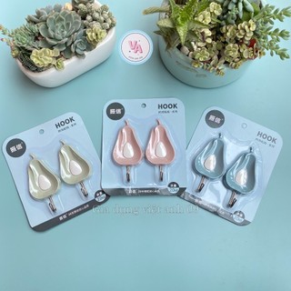 Set 2 móc dán tường , Dính tường , móc treo hình quả lê cute -VA09