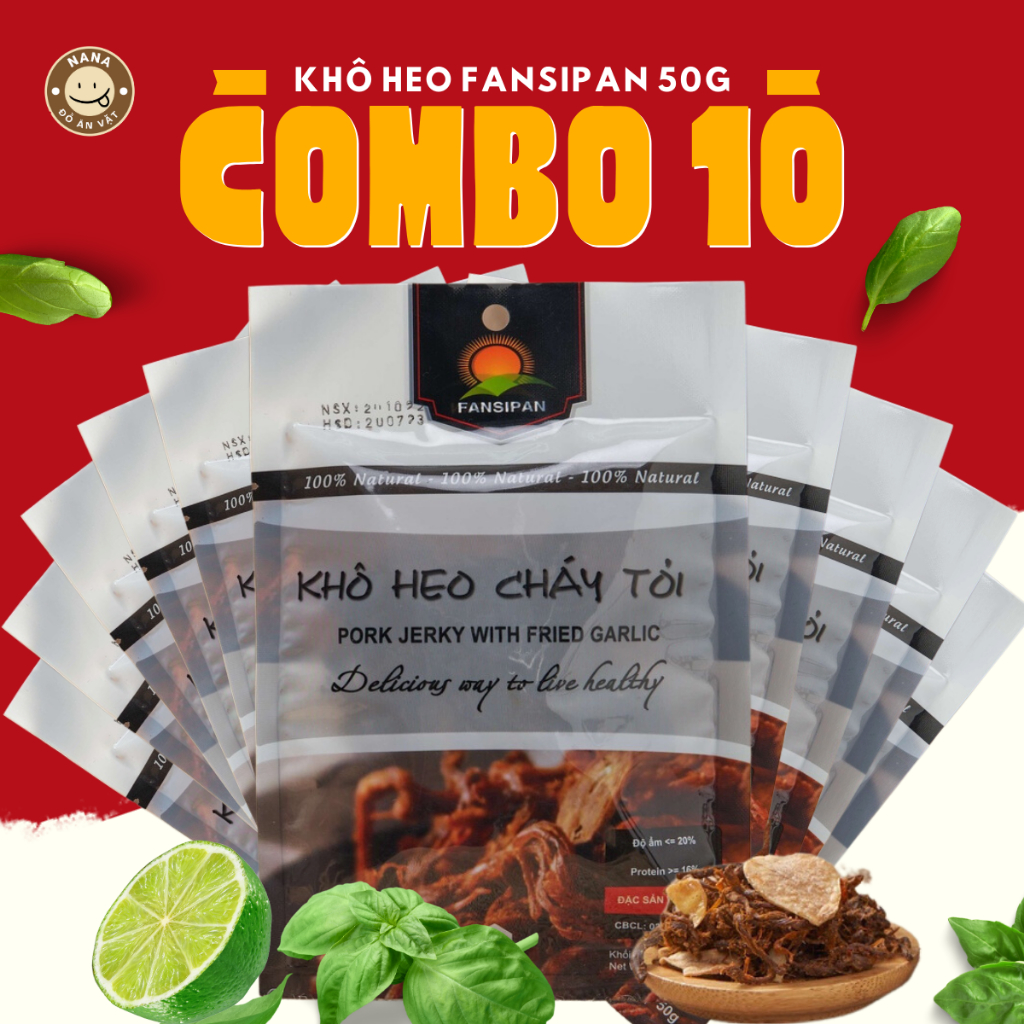 Khô Heo Cháy Tỏi 50g Fansipan An Toàn Vệ Sinh Thực Phẩm