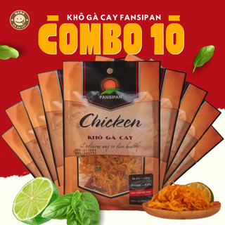   Combo 10 Gói  Khô Gà Lá Chanh 50g Fansipan An Toàn Vệ Sinh Thực Phẩm 