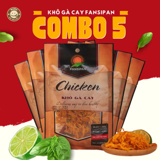   Combo 5 gói  Khô Gà Lá Chanh Fansipan 50g Ăn Vặt NaNa 