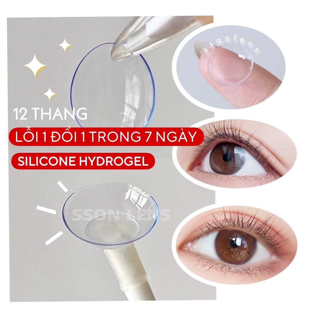 Lens cận trong suốt cao cấp, lens cận 1 năm SSON mang đến một đôi mắt sáng và tự nhiên