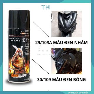 Sơn Samurai màu đen bóng hoặc màu đen nhám mờ chuyên dùng cho xe máy ( xem kĩ phân loại )