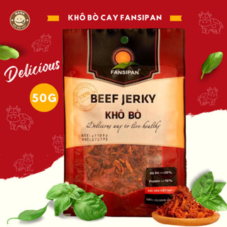 [Combo 15 gói] Khô Bò Sợi Fansipan 50g Cay Ngon Đảm Bảo An Toàn Vệ Sinh Hương Vị Đậm Đà, Ăn Vặt Nana