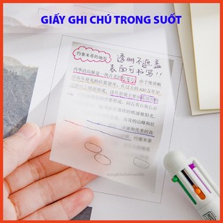 Giấy note ghi chú trong suốt, kích thước 7.5*7.5cm gồm 50 tờ sáng tạo, tiện lợi