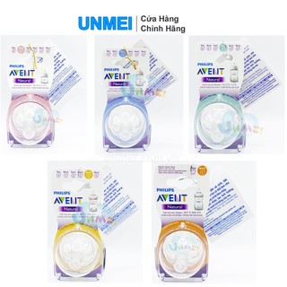 Núm ti avent natural ⚡𝟭𝟬𝟬% chính hãng⚡ cổ rộng đủ size cho bé - núm ty philips avent hộp 2 núm