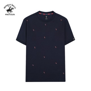 Beverly Hills Polo Club-Áo Tshirt Ngắn tay Nam Regular Fit Navy Họa tiết hình in lớn-TSMRSW23TL011