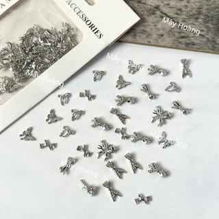 Phụ kiện gắn móng charm kim loại mix kiểu