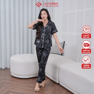 Đồ Bộ Nữ, Bộ Pijama SANDBOX Chất Lụa Satin Cao Cấp, Họa Tiết Nhẹ Nhàng, Thanh Lịch (BPC23012)
