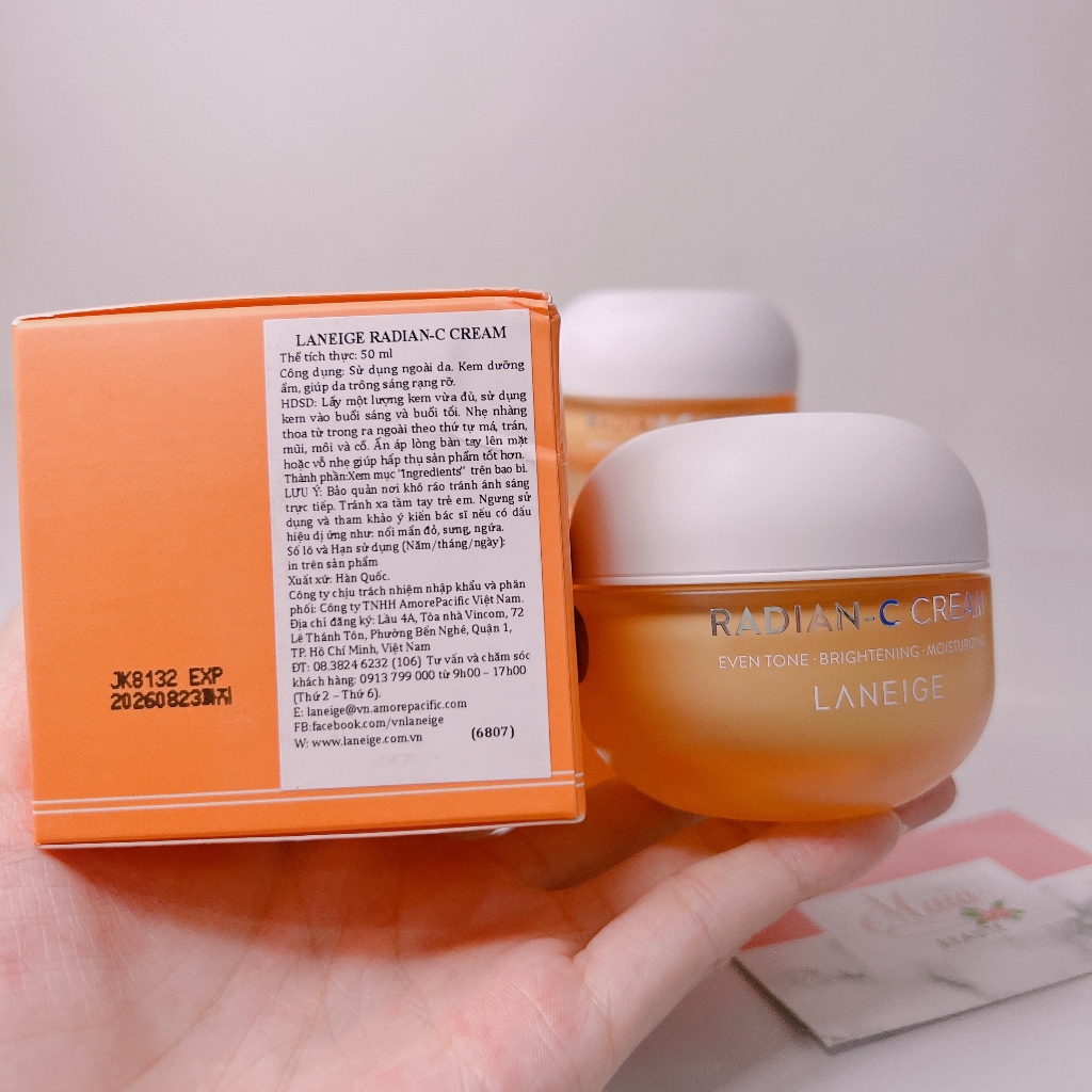 Kem dưỡng trắng da làm mờ đốm nâu LANEIGE Radian-C Cream