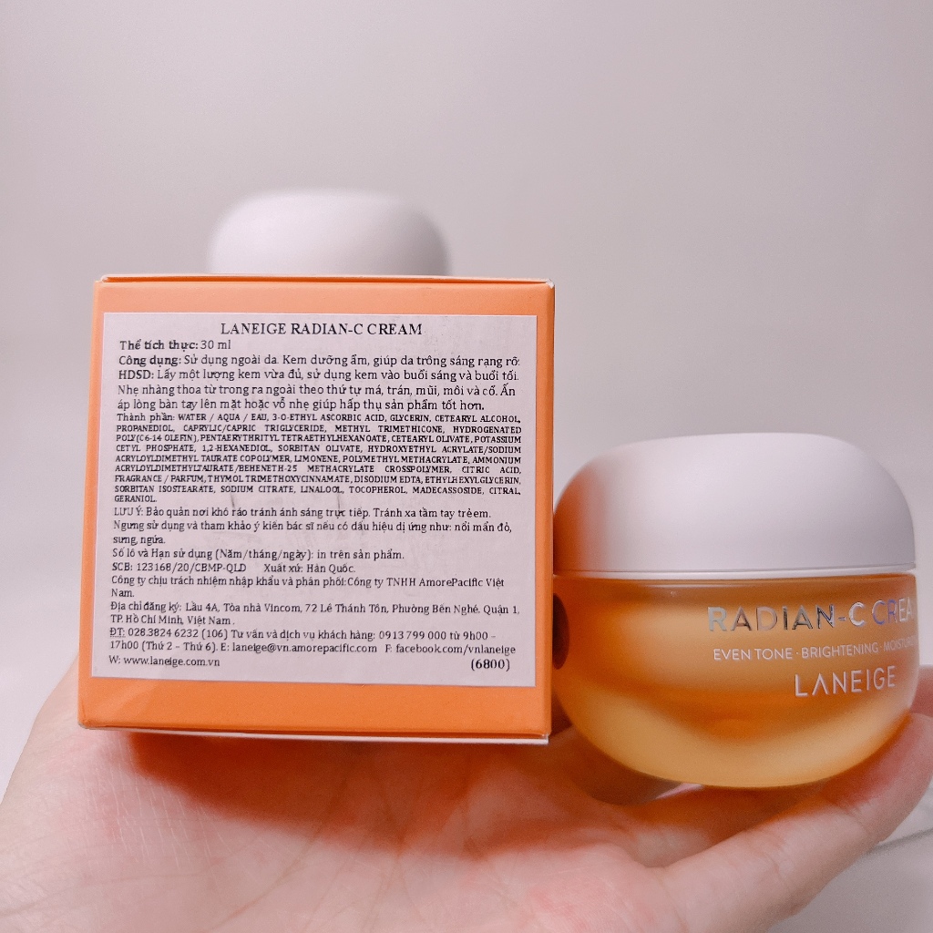 Kem dưỡng trắng da làm mờ đốm nâu LANEIGE Radian-C Cream