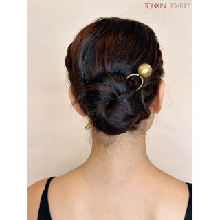 Trâm mặt trăng, trâm đồng vàng, trâm cài tóc thủ công
