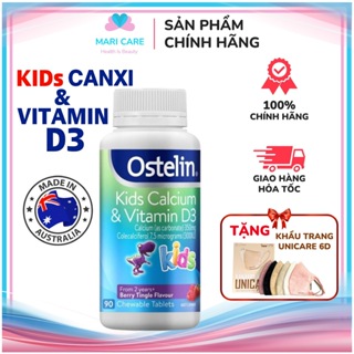 Tem CHÍNH HÃNG Kẹo Canxi Ostelin Kids 90v Úc bổ sung Canxi và Vitamin D3