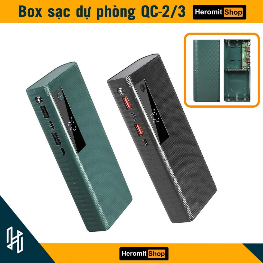 Box sạc , vỏ sạc dự phòng pin 21700 , Box sạc nhanh A1