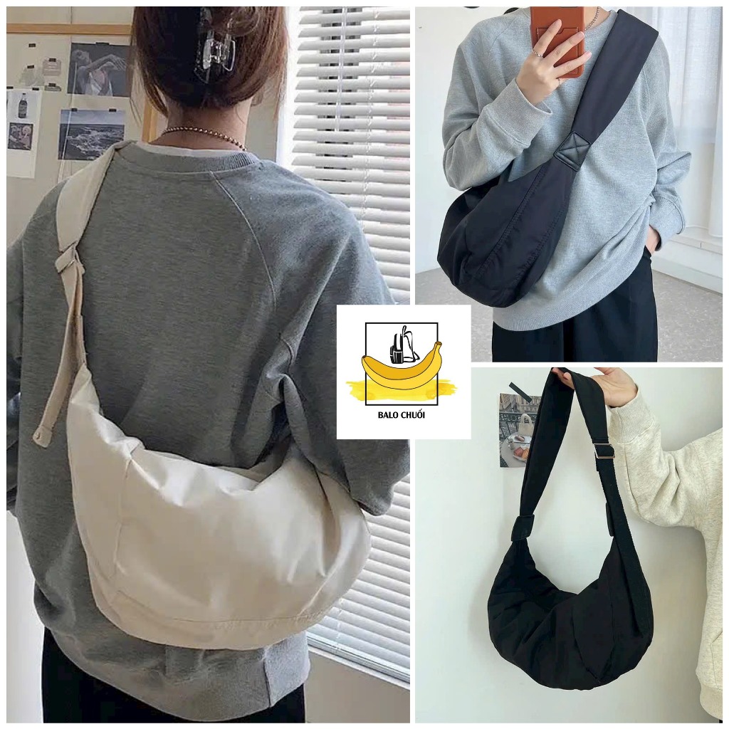 TÚI ĐEO CHÉO VẢI DÙ NILON KHÁNG NƯỚC UNISEX NAM NỮ ĐI HỌC ĐI CHƠI HÌNH BẦU PHONG CÁCH HÀN QUỐC