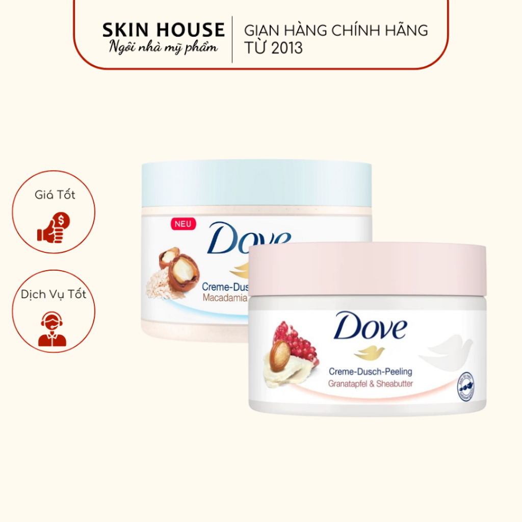 Kem Tẩy Tế Bào Chết DOVE Exfoliating Body Scrub Creme-Dusch-Peeling 225ml