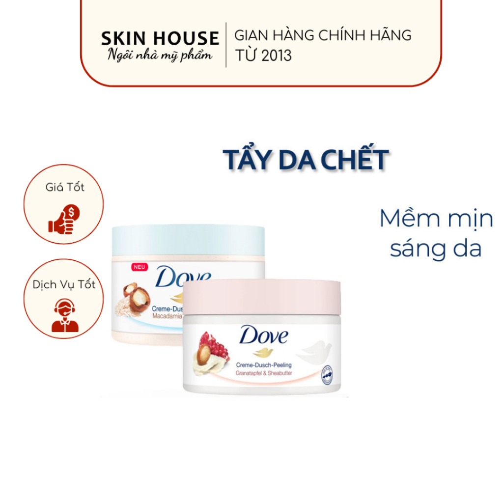 Kem Tẩy Tế Bào Chết DOVE Exfoliating Body Scrub Creme-Dusch-Peeling 225ml