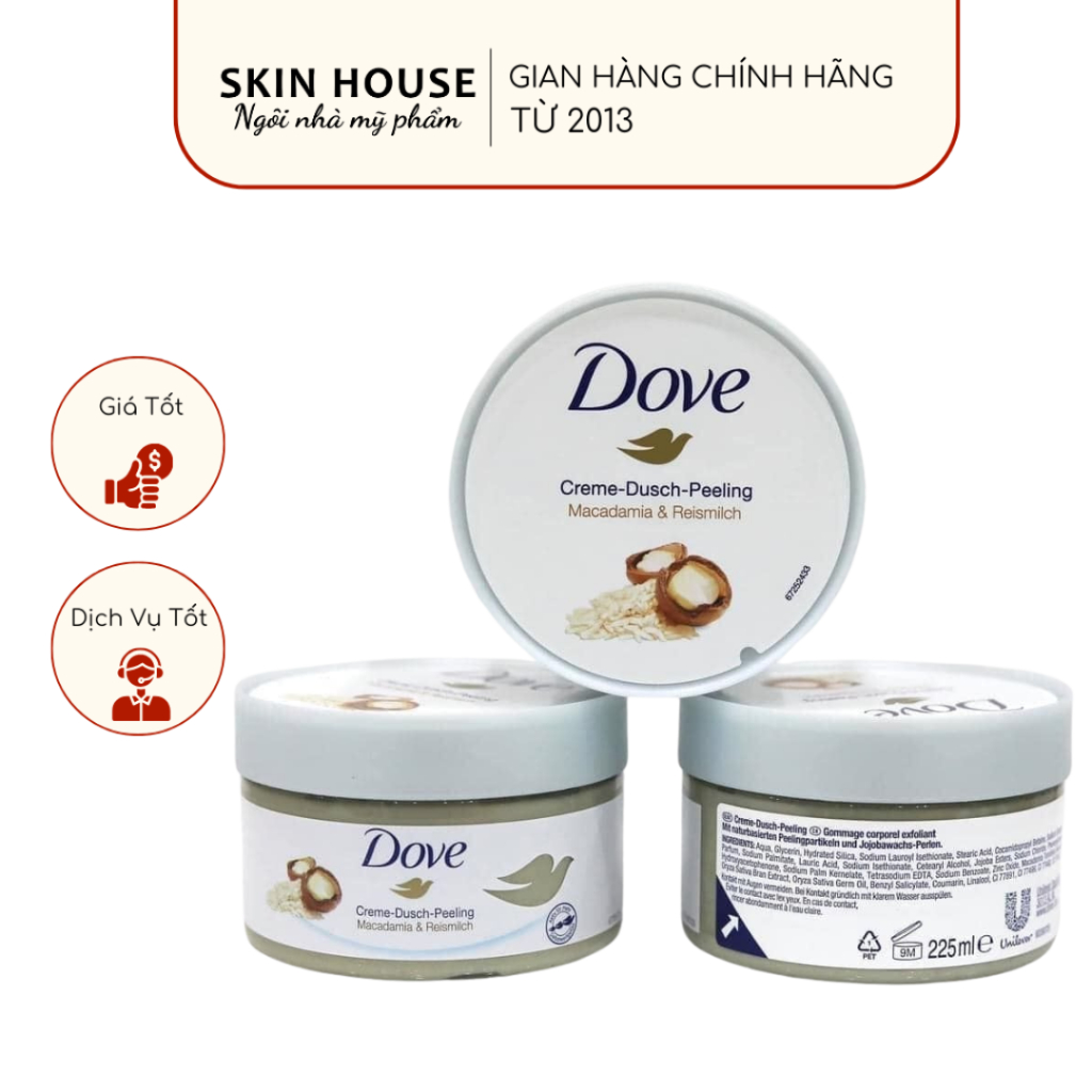 Kem Tẩy Tế Bào Chết DOVE Exfoliating Body Scrub Creme-Dusch-Peeling 225ml