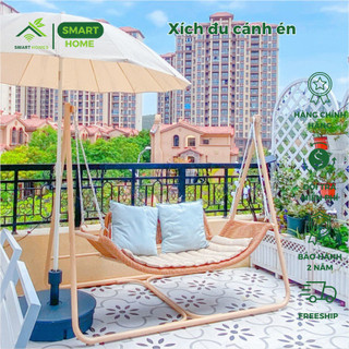 Xích đu cánh én SMARTHOMES mây nhựa cao cấp trang trí sân vườn quán cafe, ban công, phòng khách /HN