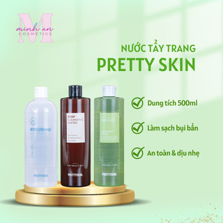 Nước tẩy trang Pretty Skin rau má 500ml Hàn Quốc làm sạch sâu da dịu nhẹ bụi bẩn bã nhờn cho mọi loại da