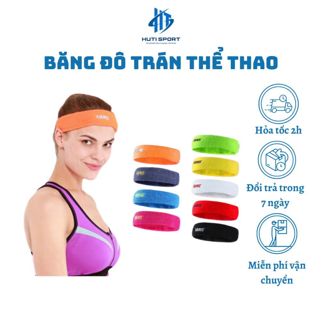 Băng Đô Trán Thể Thao HUTI SPORT Tập Gym Thể Hình Chạy Bộ Tennis Thấm Mồ Hôi Nam Nữ Headband Aolikes AL2108
