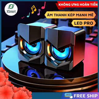 Loa Vi Tính Để Bàn Mini V-158 Có LED, Âm Thanh Kép Bass Hay Cho Điện Thoại, Máy Tính, Laptop